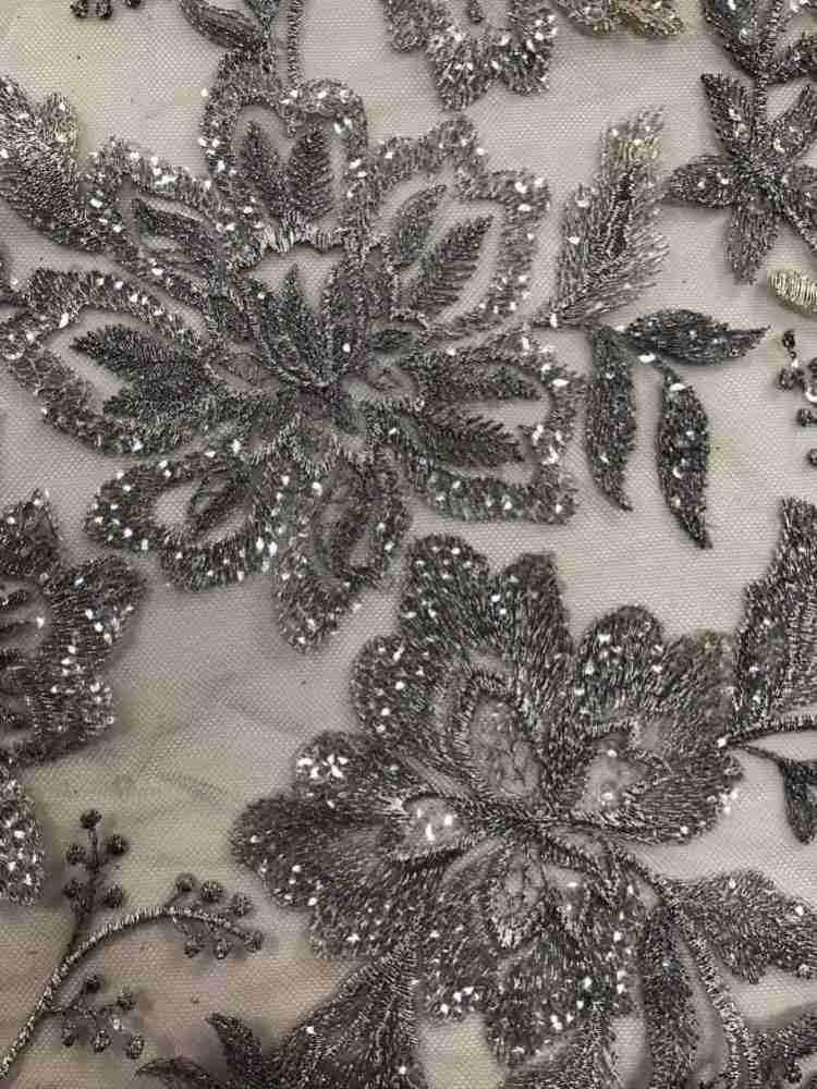 1 Yard 5 Yards Multi-Color Sequined Beaded Embroidered Lace Material Fabric TDD403