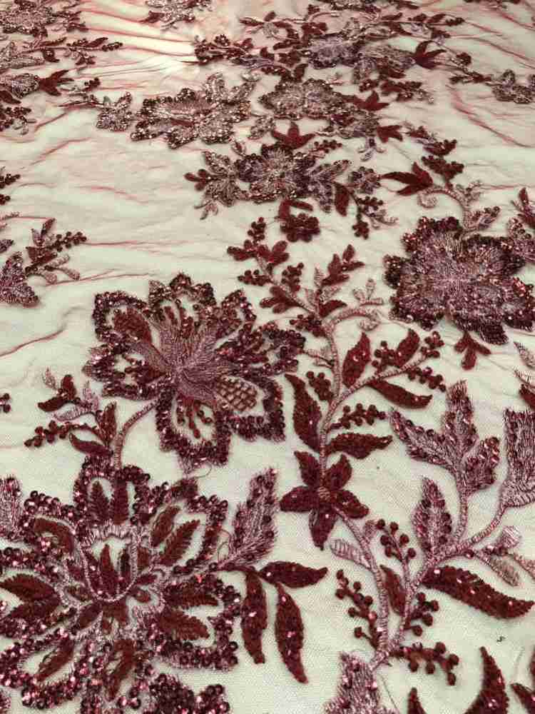 1 Yard 5 Yards Multi-Color Sequined Beaded Embroidered Lace Material Fabric TDD403
