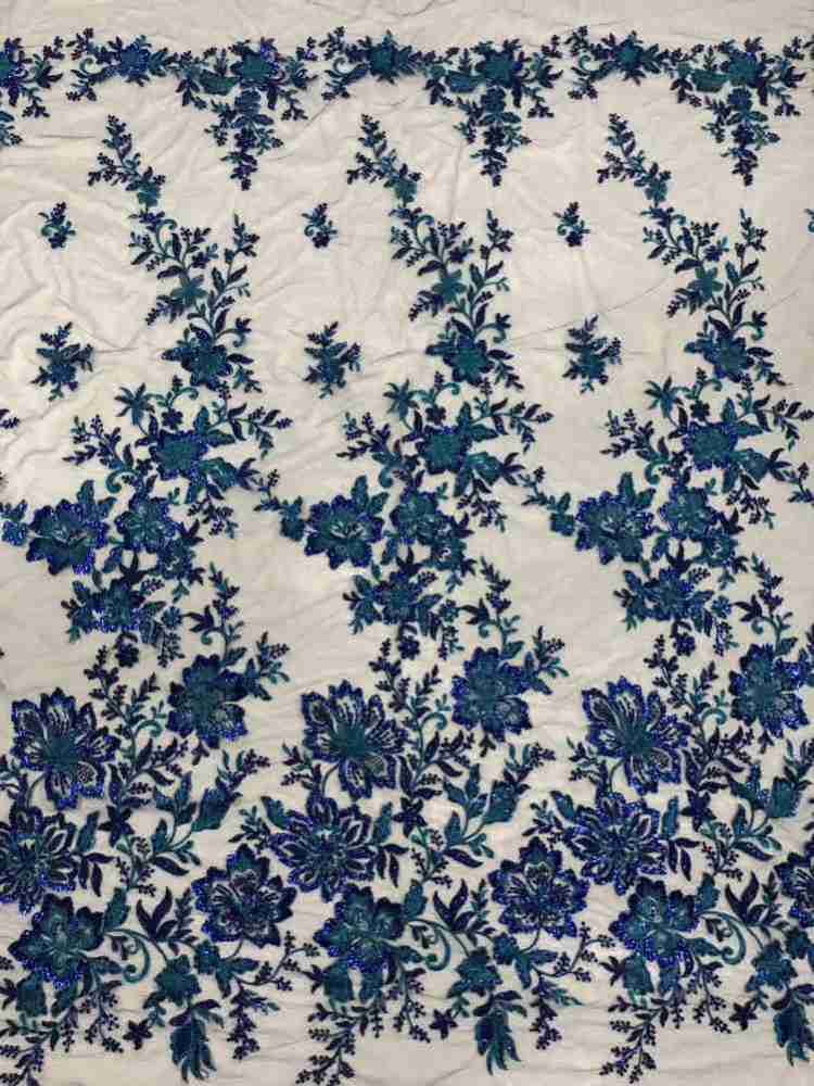 1 Yard 5 Yards Multi-Color Sequined Beaded Embroidered Lace Material Fabric TDD403