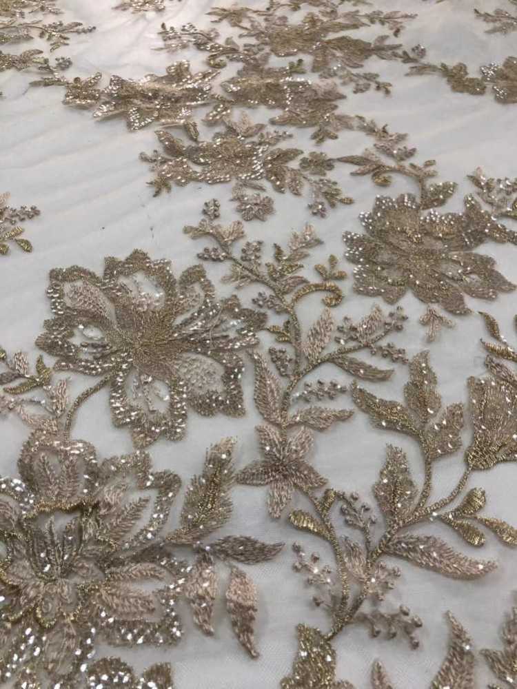 1 Yard 5 Yards Multi-Color Sequined Beaded Embroidered Lace Material Fabric TDD403