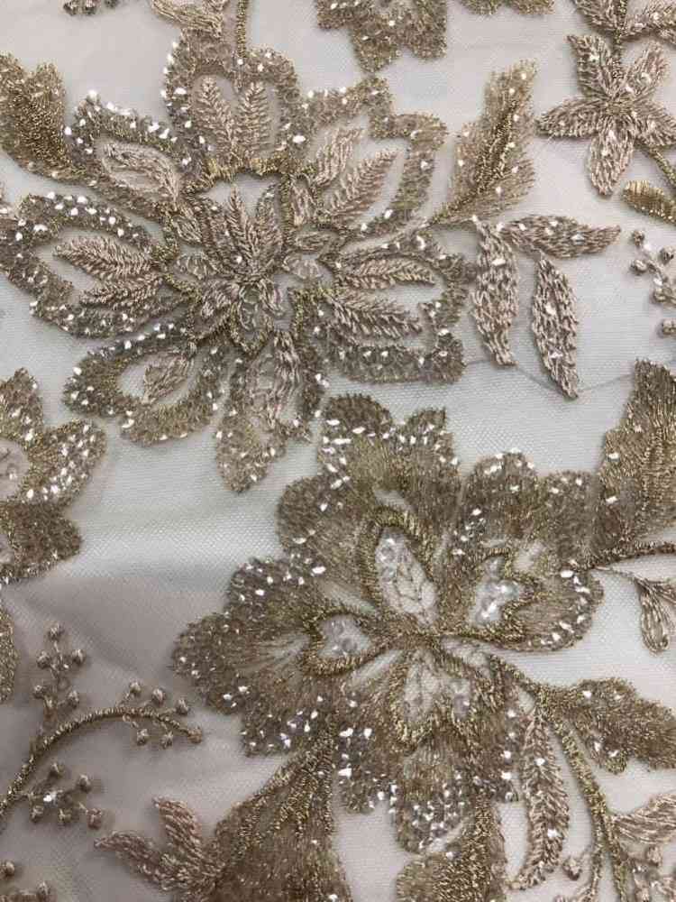 1 Yard 5 Yards Multi-Color Sequined Beaded Embroidered Lace Material Fabric TDD403