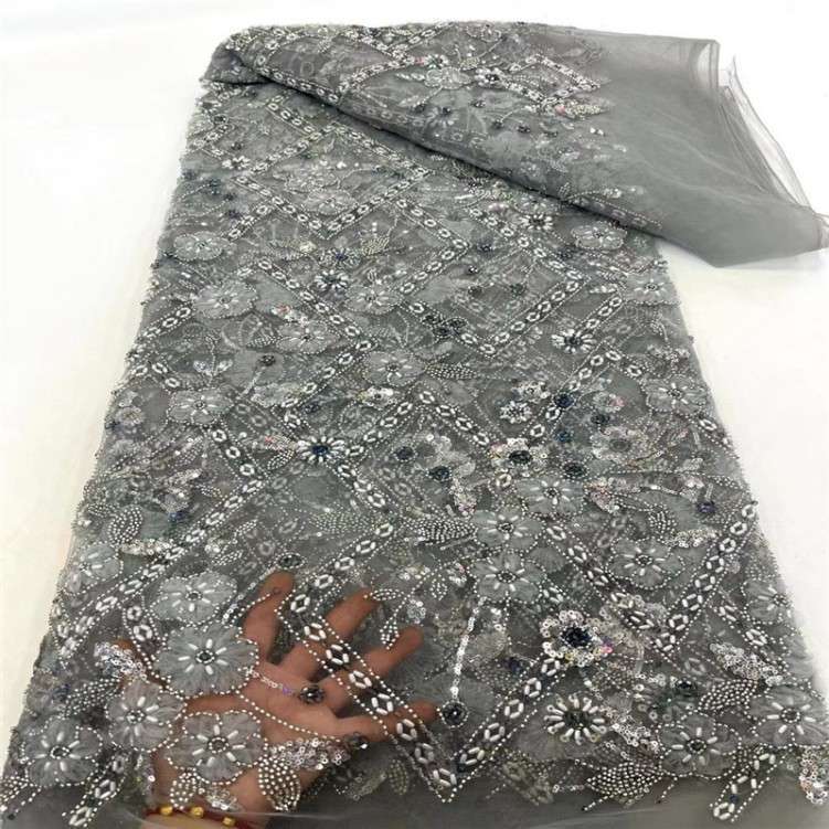 1 Yard 5 Yards Multi-Color Sequined Beaded Embroidered Lace Material Fabric TDD404