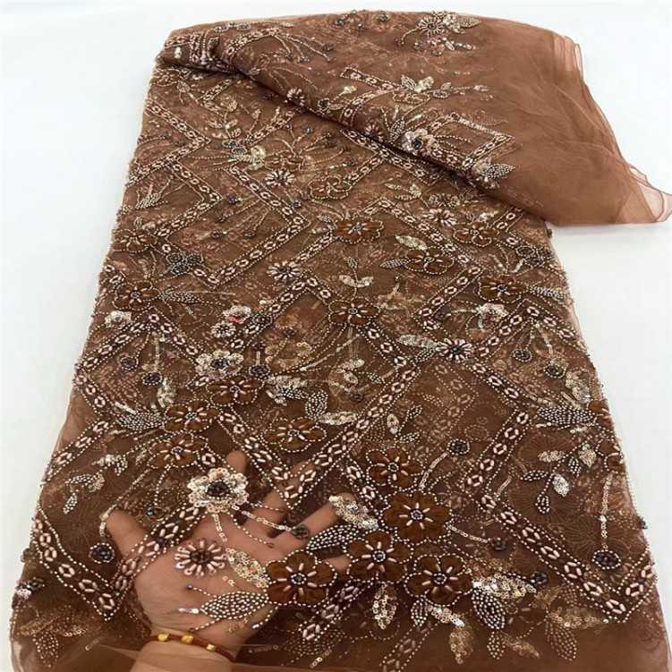 1 Yard 5 Yards Multi-Color Sequined Beaded Embroidered Lace Material Fabric TDD404