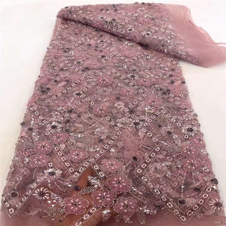 1 Yard 5 Yards Multi-Color Sequined Beaded Embroidered Lace Material Fabric TDD404