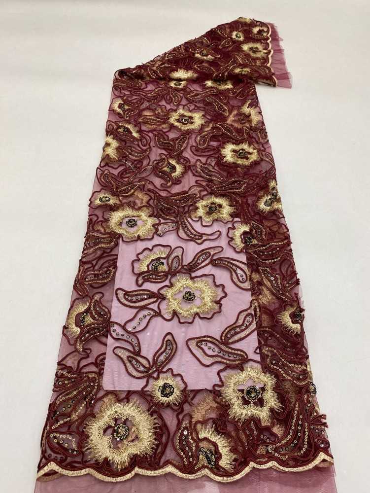 1 Yard 5 Yards Multi-Color Sequined Beaded Embroidered Lace Material Fabric TDD407