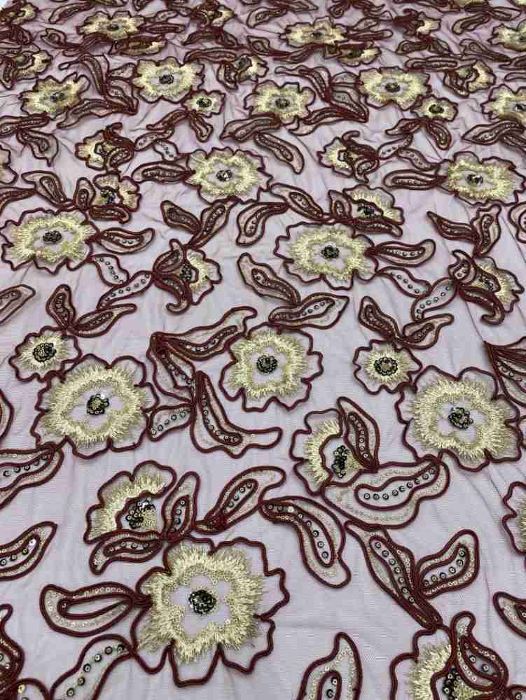 1 Yard 5 Yards Multi-Color Sequined Beaded Embroidered Lace Material Fabric TDD407