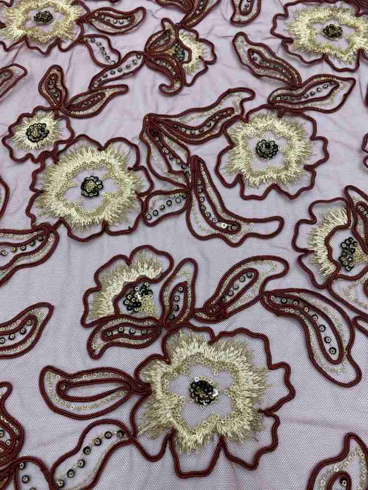 1 Yard 5 Yards Multi-Color Sequined Beaded Embroidered Lace Material Fabric TDD407