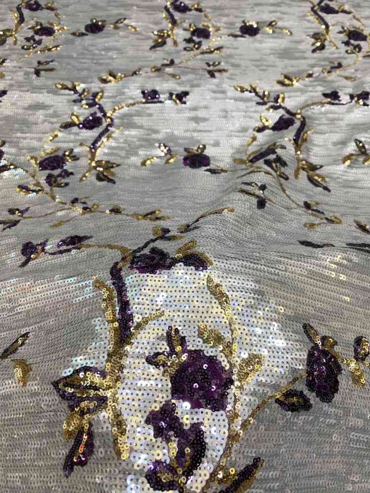 1 Yard 5 Yards Multi-Color Sequined Beaded Embroidered Lace Material Fabric TDD408