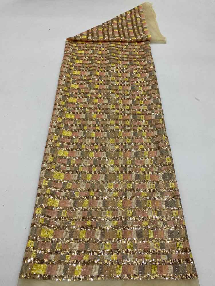 1 Yard 5 Yards Multi-Color Sequined Beaded Embroidered Lace Material Fabric TDD409