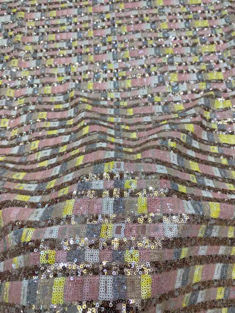 1 Yard 5 Yards Multi-Color Sequined Beaded Embroidered Lace Material Fabric TDD409