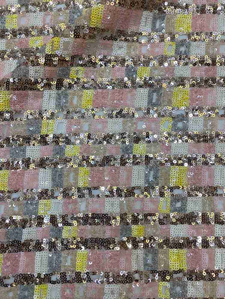 1 Yard 5 Yards Multi-Color Sequined Beaded Embroidered Lace Material Fabric TDD409