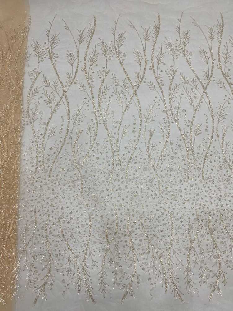 5 Yards Beaded Lace Material Fabric