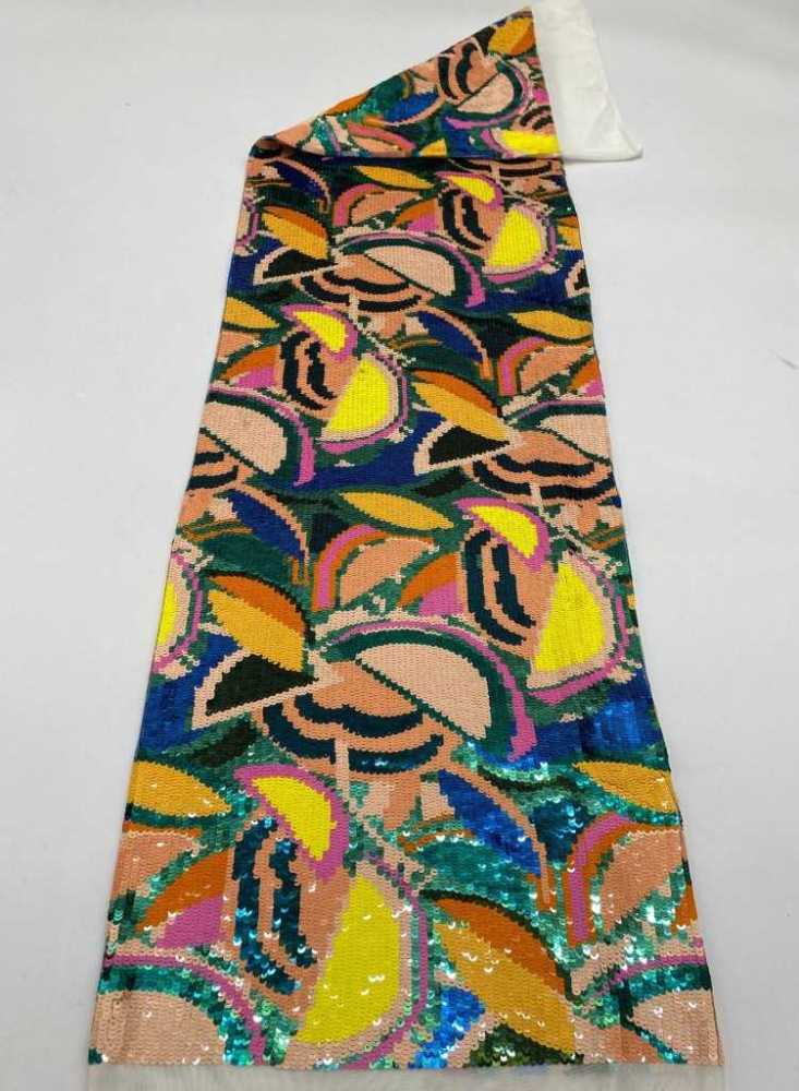 1 Yard 5 Yards Multi-Color Sequined Beaded Embroidered Lace Material Fabric TDD413