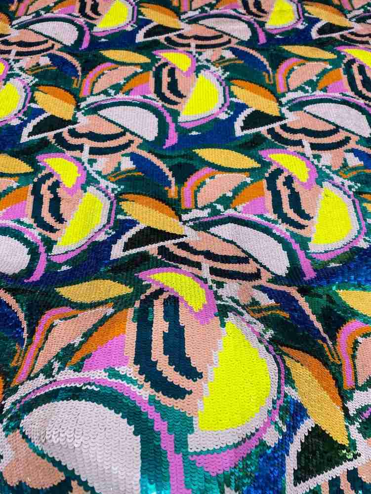 1 Yard 5 Yards Multi-Color Sequined Beaded Embroidered Lace Material Fabric TDD413