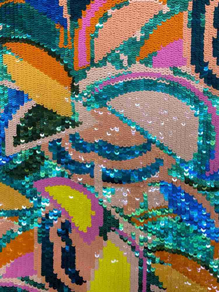 1 Yard 5 Yards Multi-Color Sequined Beaded Embroidered Lace Material Fabric TDD413