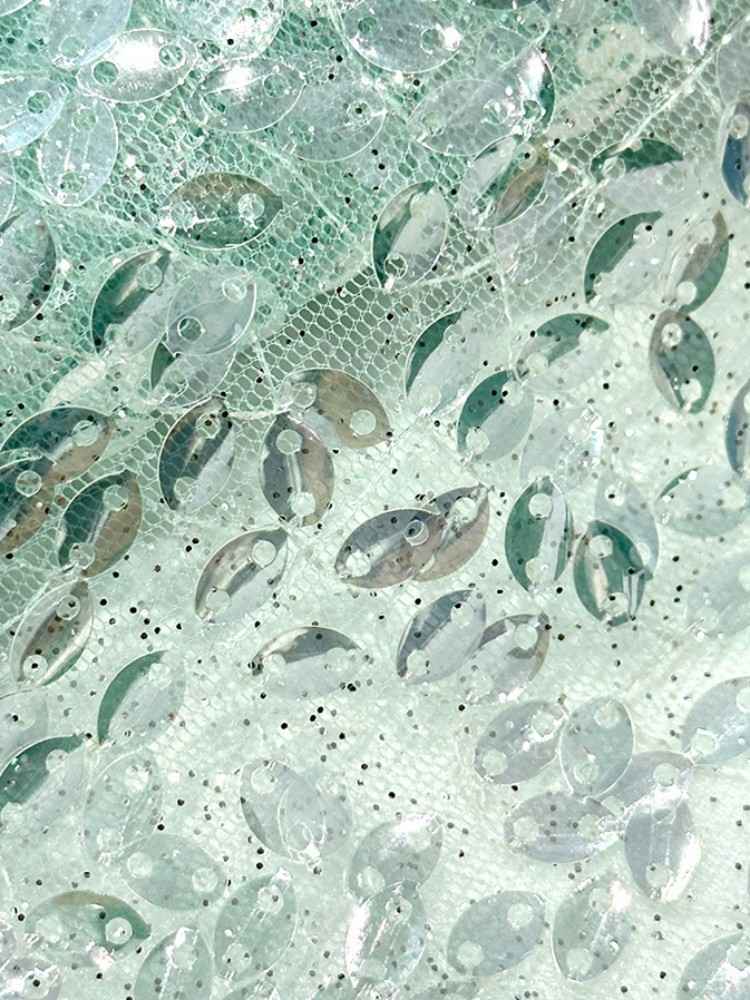 1 Yard 5 Yards Multi-Color Sequined Beaded Embroidered Lace Material Fabric