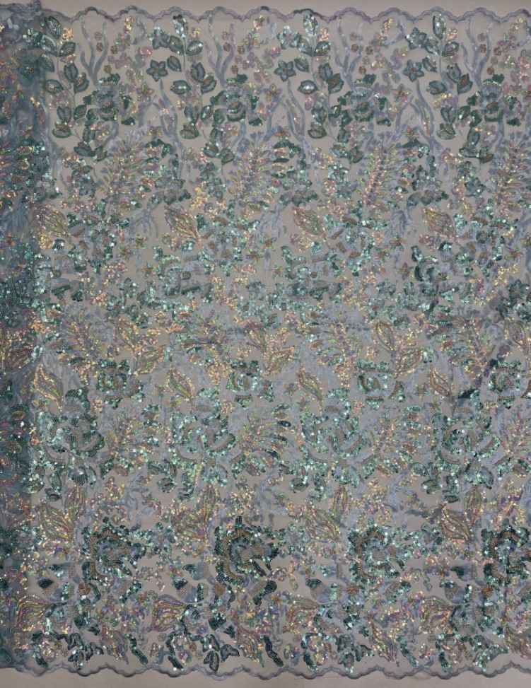 1 Yard 5 Yards Multi-Color Sequined Beaded Embroidered Lace Material Fabric TDD416