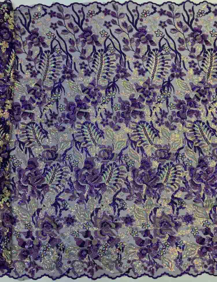 1 Yard 5 Yards Multi-Color Sequined Beaded Embroidered Lace Material Fabric TDD416