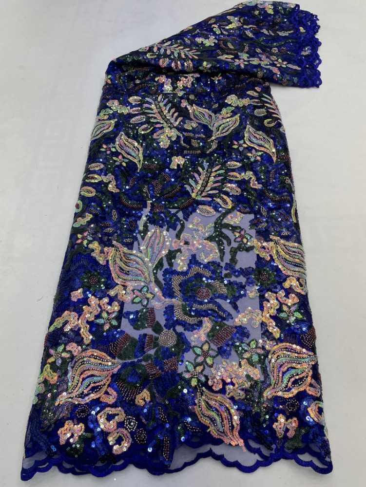 1 Yard 5 Yards Multi-Color Sequined Beaded Embroidered Lace Material Fabric TDD416
