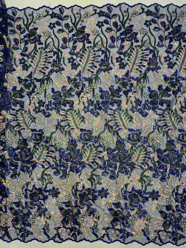 1 Yard 5 Yards Multi-Color Sequined Beaded Embroidered Lace Material Fabric TDD416