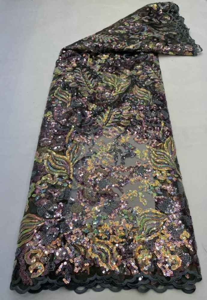 1 Yard 5 Yards Multi-Color Sequined Beaded Embroidered Lace Material Fabric TDD416