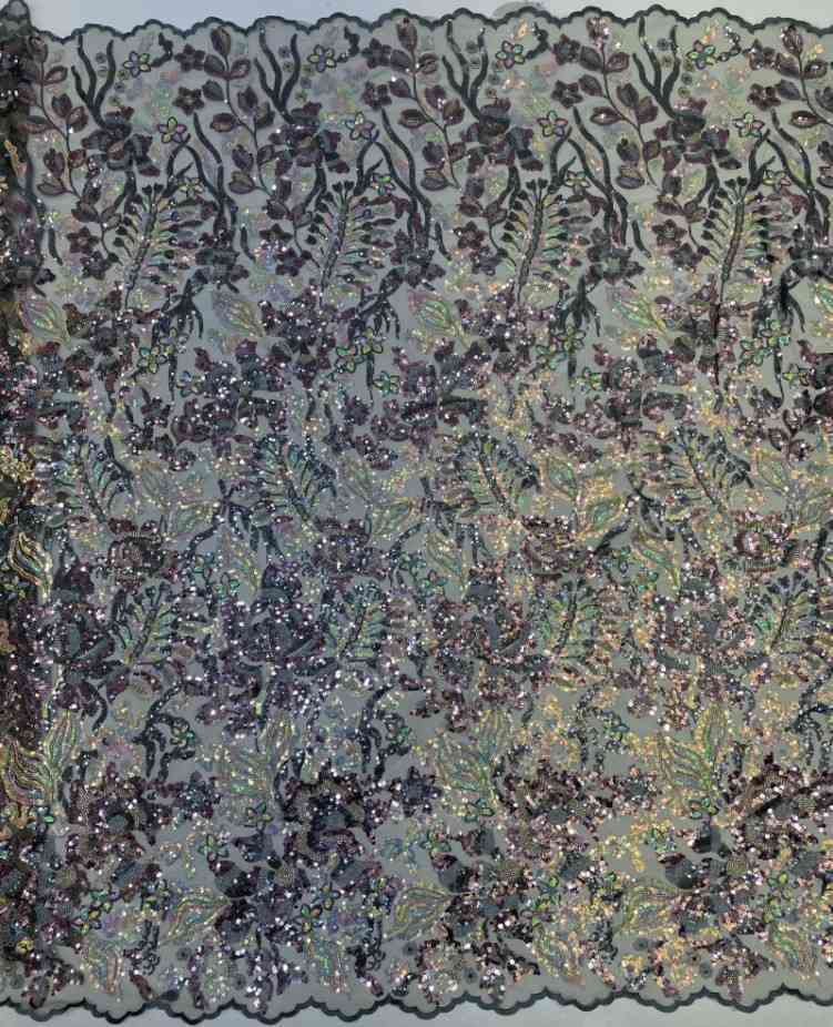 1 Yard 5 Yards Multi-Color Sequined Beaded Embroidered Lace Material Fabric TDD416