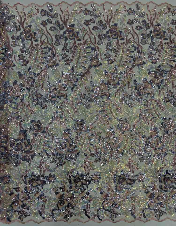 1 Yard 5 Yards Multi-Color Sequined Beaded Embroidered Lace Material Fabric TDD416