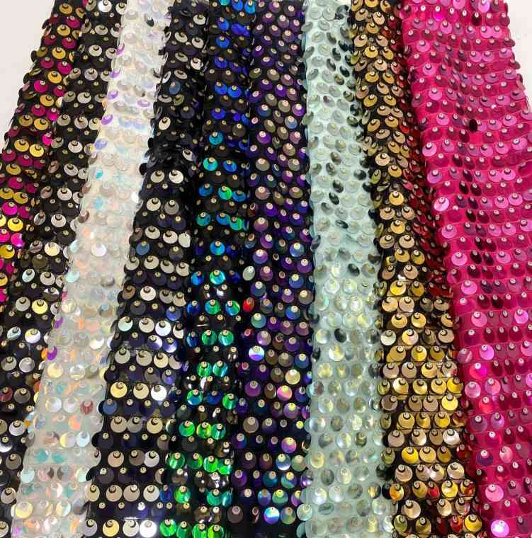 1 Yard 5 Yards Multi-Color Sequined Beaded Embroidered Lace Material Fabric TDD417