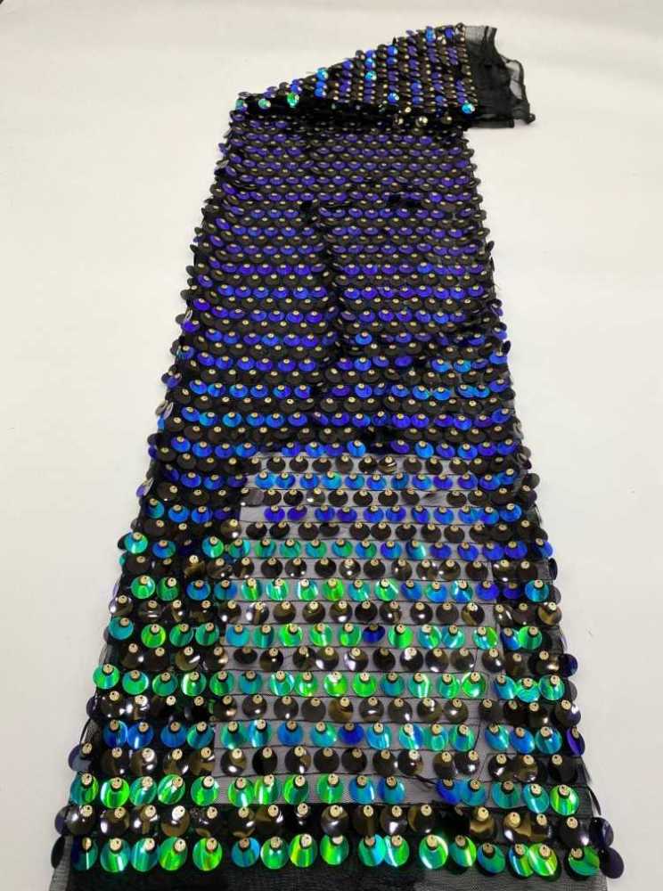 1 Yard 5 Yards Multi-Color Sequined Beaded Embroidered Lace Material Fabric TDD417