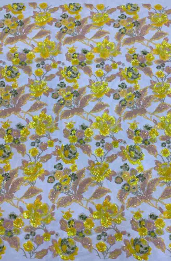 1 Yard 5 Yards Multi-Color Sequined Beaded Embroidered Lace Material Fabric TDD418