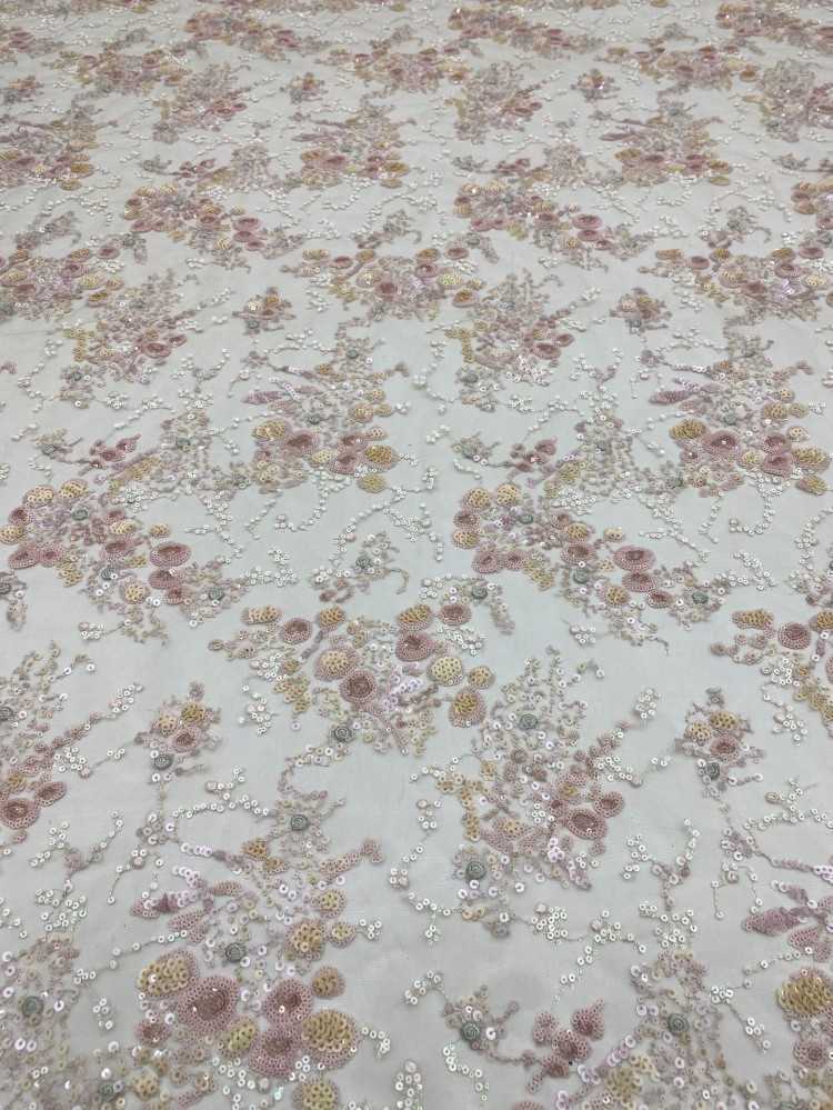 1 Yard 5 Yards Multi-Color Sequined Beaded Embroidered Lace Material Fabric TDD421