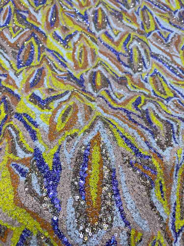 1 Yard 5 Yards Multi-Color Sequined Beaded Embroidered Lace Material Fabric TDD424