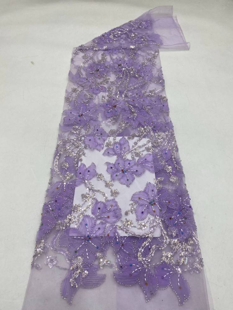 1 Yard 5 Yards Multi-Color Sequined Beaded Embroidered Lace Material Fabric TDD425