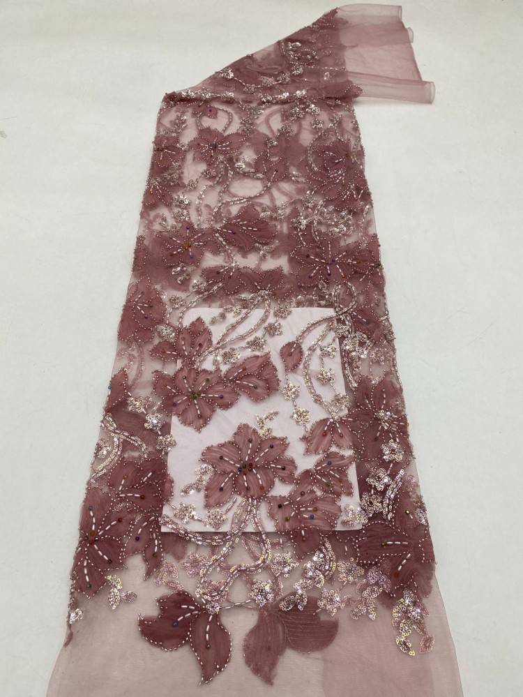1 Yard 5 Yards Multi-Color Sequined Beaded Embroidered Lace Material Fabric TDD425