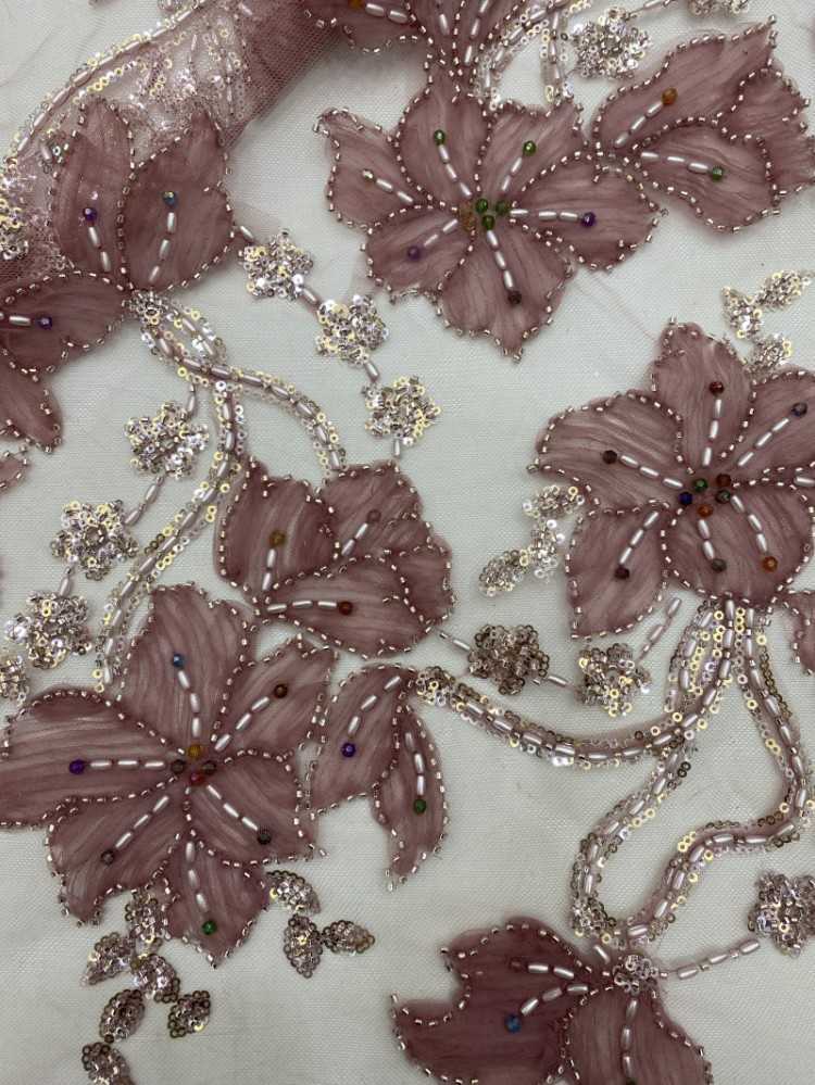 1 Yard 5 Yards Multi-Color Sequined Beaded Embroidered Lace Material Fabric TDD425