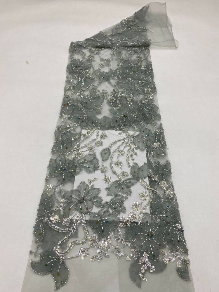 1 Yard 5 Yards Multi-Color Sequined Beaded Embroidered Lace Material Fabric TDD425