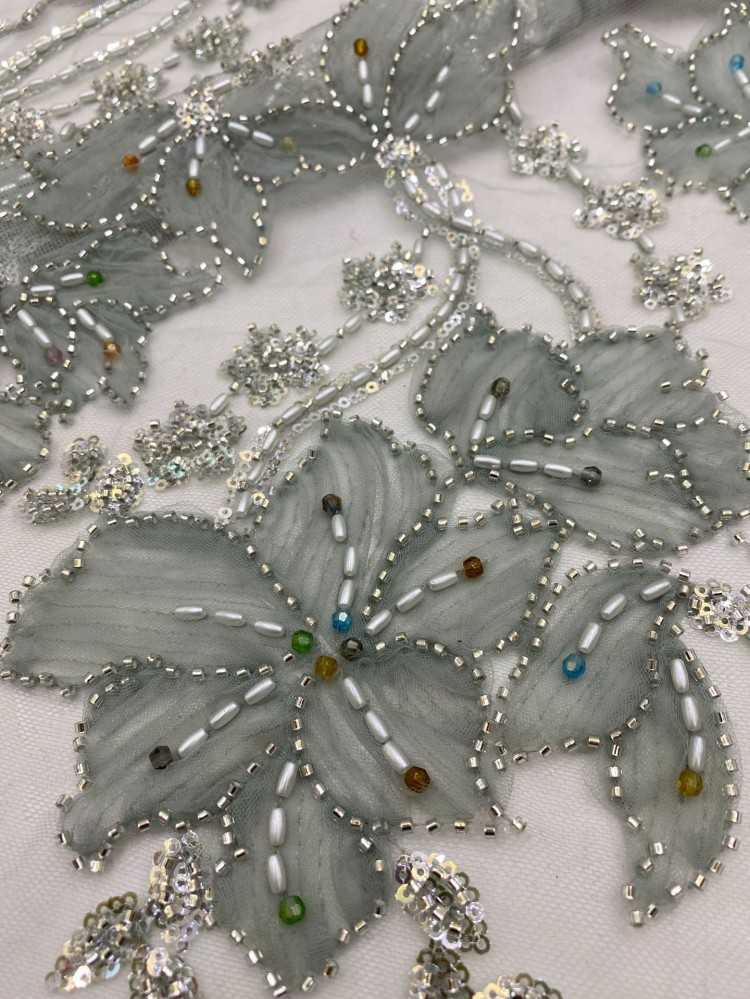 1 Yard 5 Yards Multi-Color Sequined Beaded Embroidered Lace Material Fabric TDD425