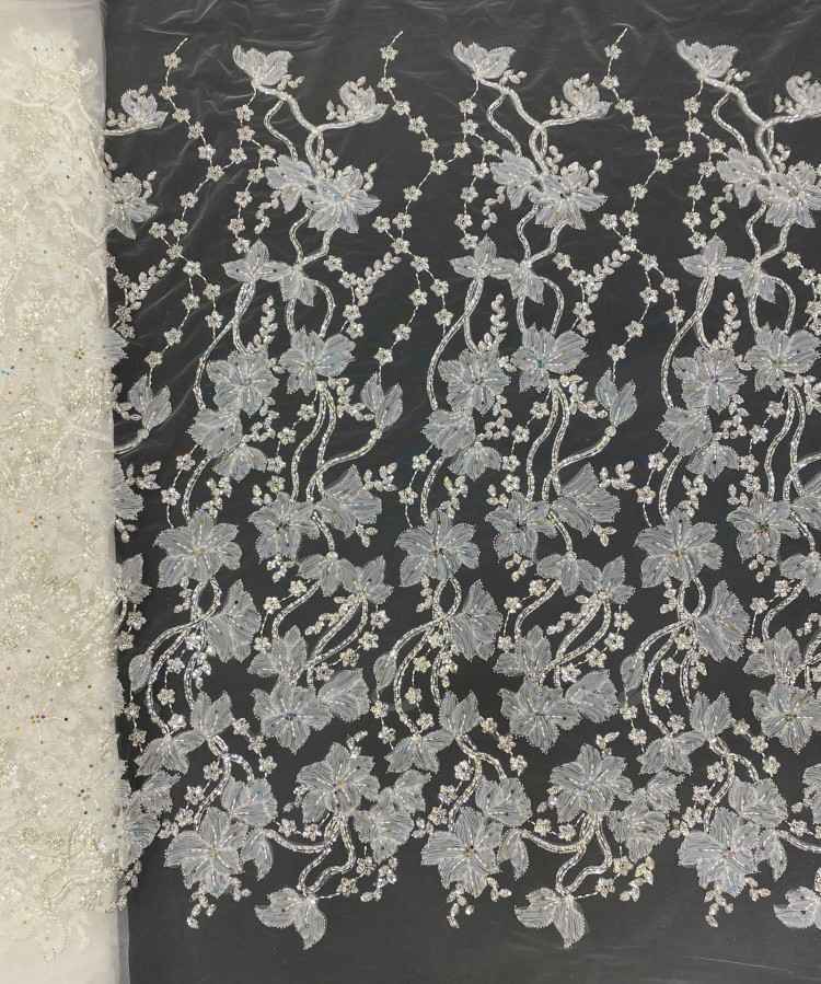 1 Yard 5 Yards Multi-Color Sequined Beaded Embroidered Lace Material Fabric TDD425