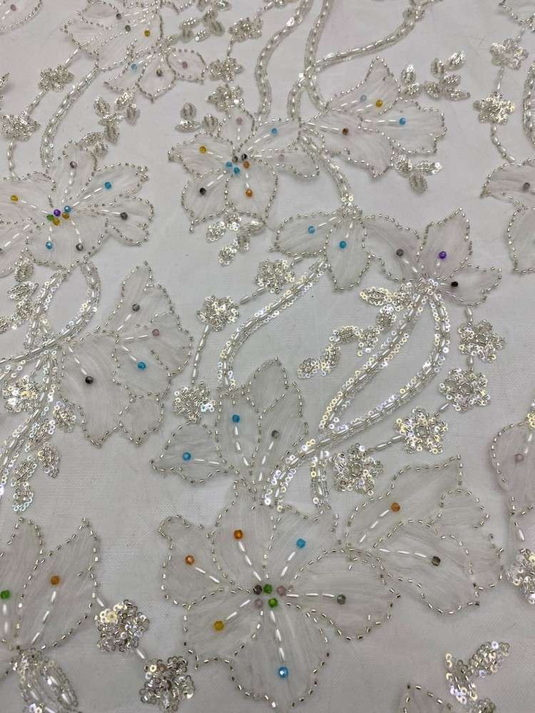 1 Yard 5 Yards Multi-Color Sequined Beaded Embroidered Lace Material Fabric TDD425