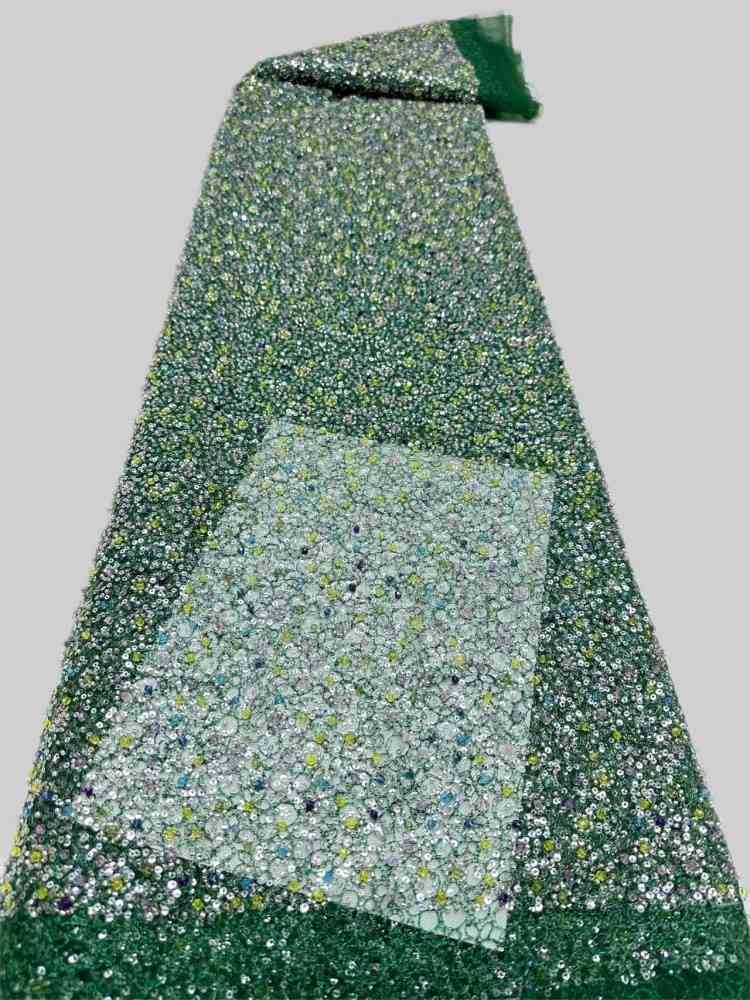 1 Yard 5 Yards Multi-Color Sequined Beaded Embroidered Lace Material Fabric TDD429