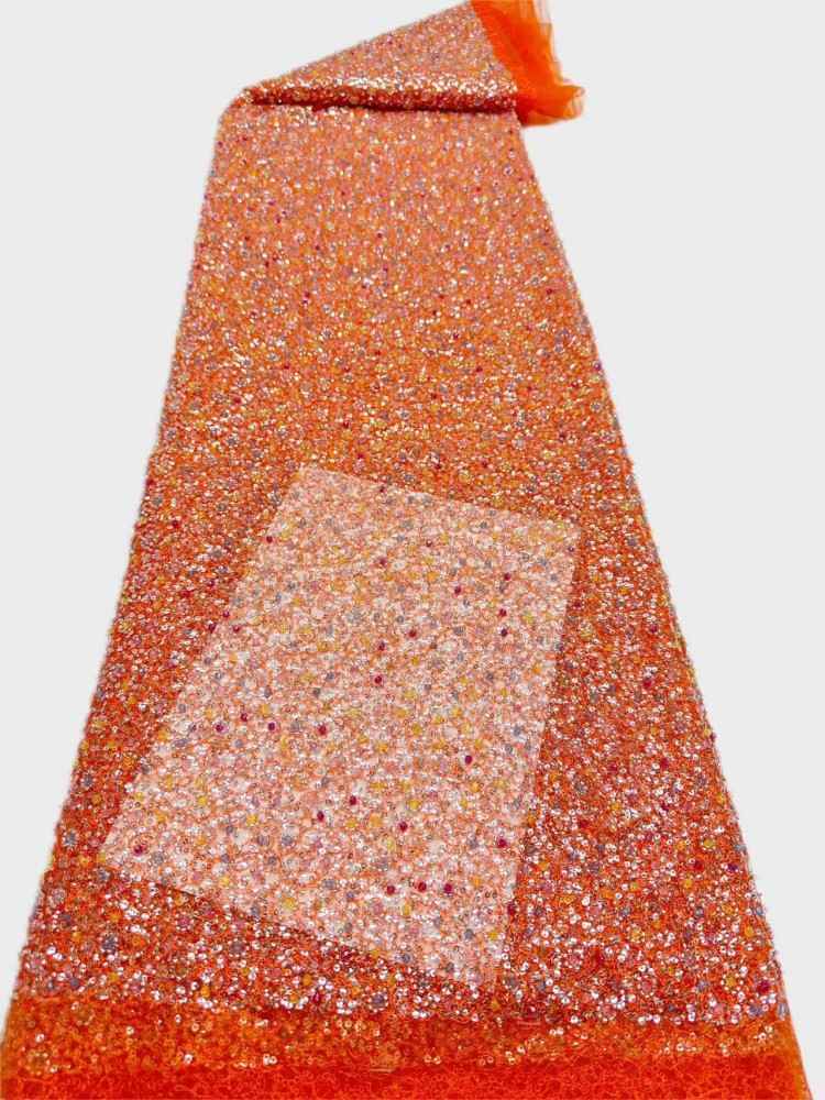 1 Yard 5 Yards Multi-Color Sequined Beaded Embroidered Lace Material Fabric TDD429
