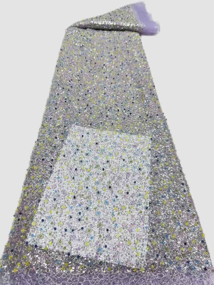 1 Yard 5 Yards Multi-Color Sequined Beaded Embroidered Lace Material Fabric TDD429