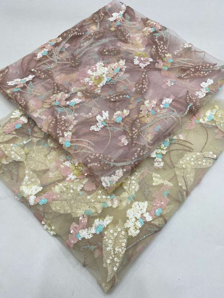 1 Yard 5 Yards Multi-Color Sequined Beaded Embroidered Lace Material Fabric TDD430
