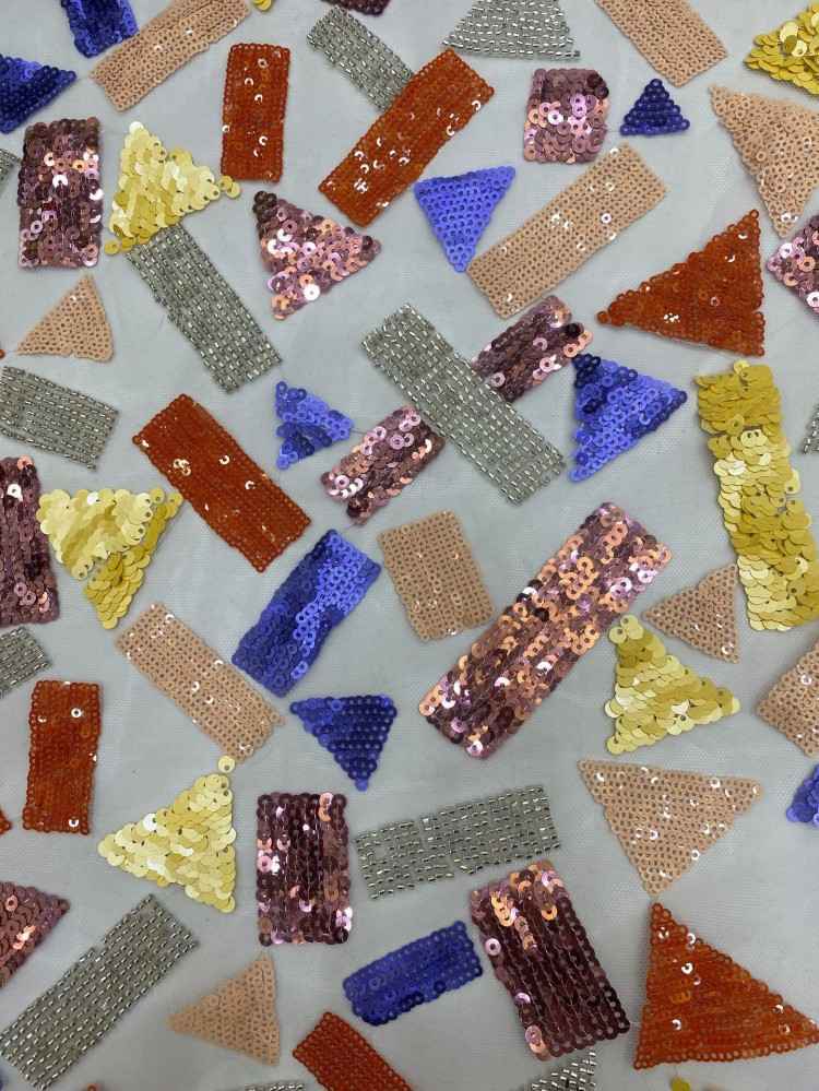1 Yard 5 Yards Multi-Color Sequined Beaded Embroidered Lace Material Fabric TDD431