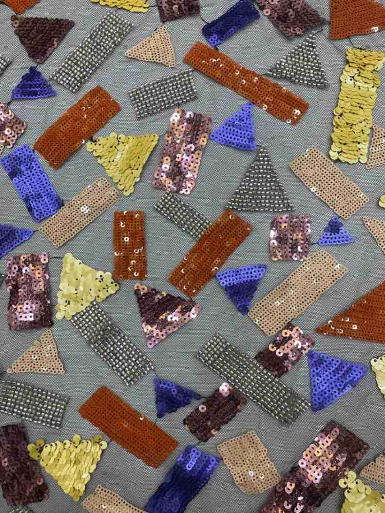 1 Yard 5 Yards Multi-Color Sequined Beaded Embroidered Lace Material Fabric TDD431