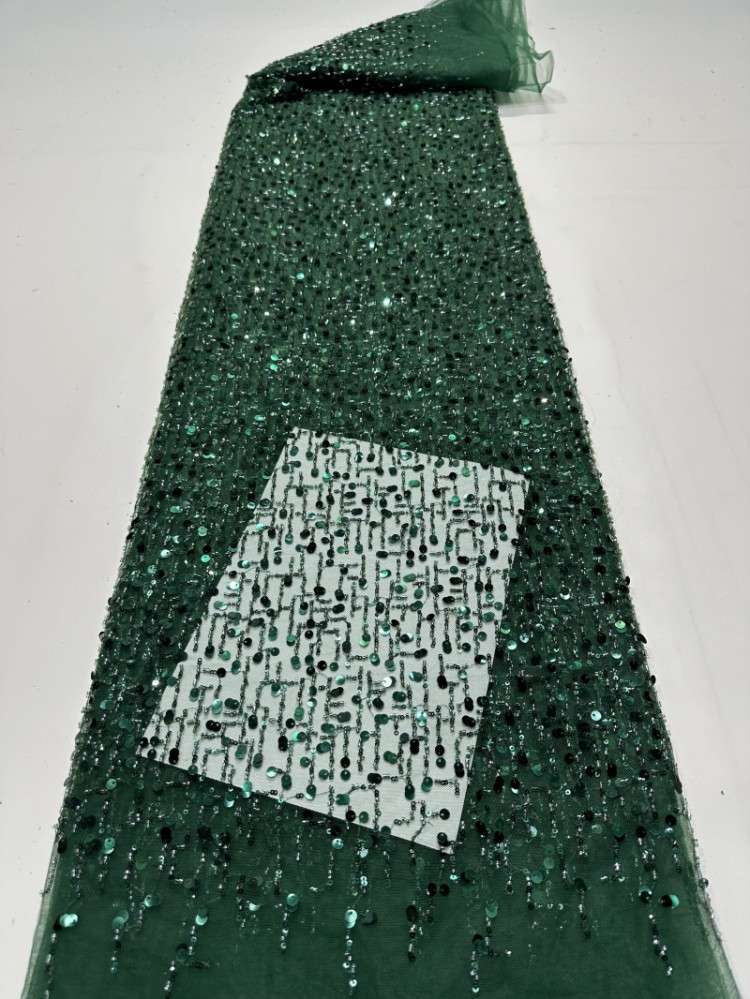 5 Yards Beaded Lace Fabric