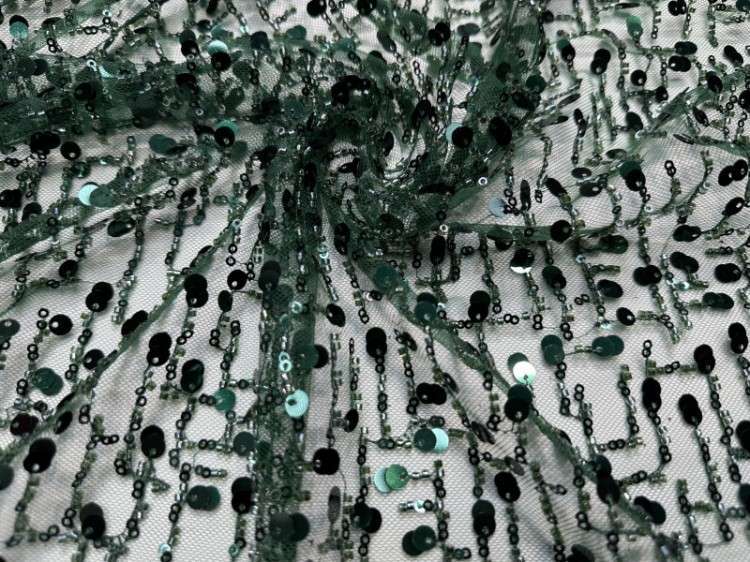 1 Yard 5 Yards Multi-Color Sequined Beaded Embroidered Lace Material Fabric TDD433
