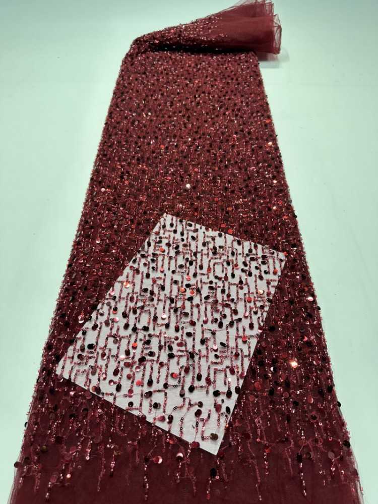1 Yard 5 Yards Multi-Color Sequined Beaded Embroidered Lace Material Fabric TDD433
