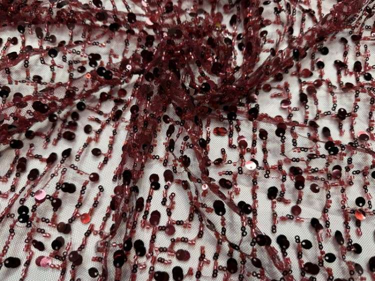 1 Yard 5 Yards Multi-Color Sequined Beaded Embroidered Lace Material Fabric TDD433