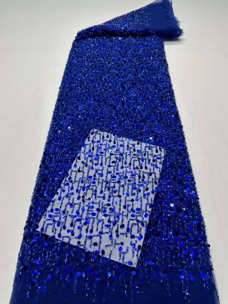 1 Yard 5 Yards Multi-Color Sequined Beaded Embroidered Lace Material Fabric TDD433